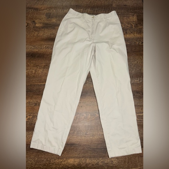 L.L. Bean Classic Ivory  Pants Size 14 Regular - Picture 1 of 4